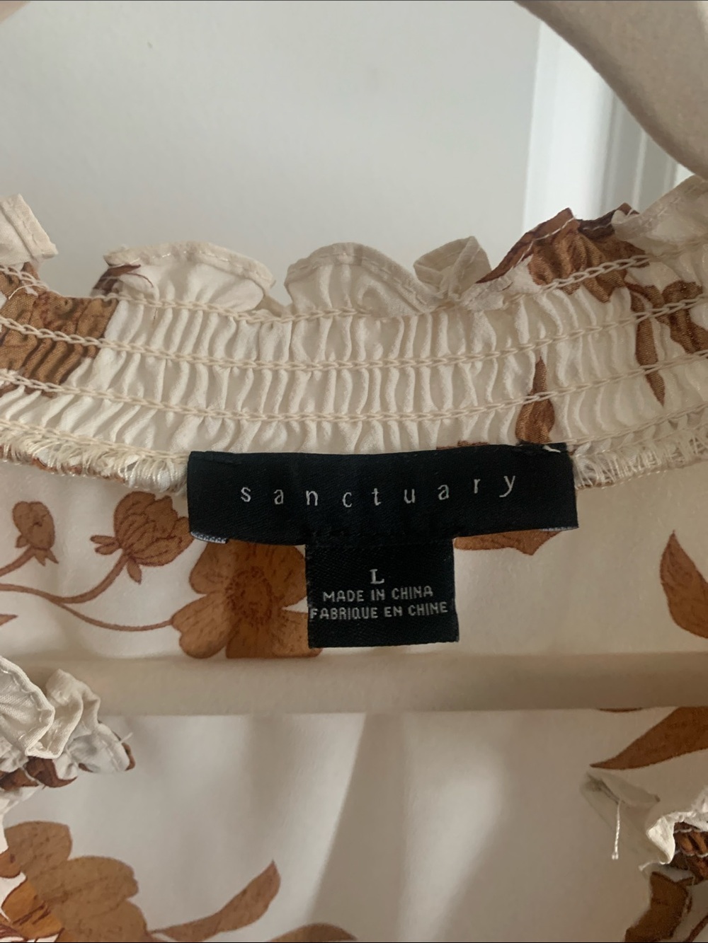 Sanctuary Cream Blouse with Brown Floral Print - Picture 2 of 6
